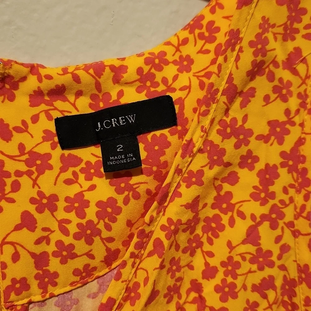 ❤️ NWOT! J CREW PINK YELLOW FLORAL PEPLUM TOP, 2